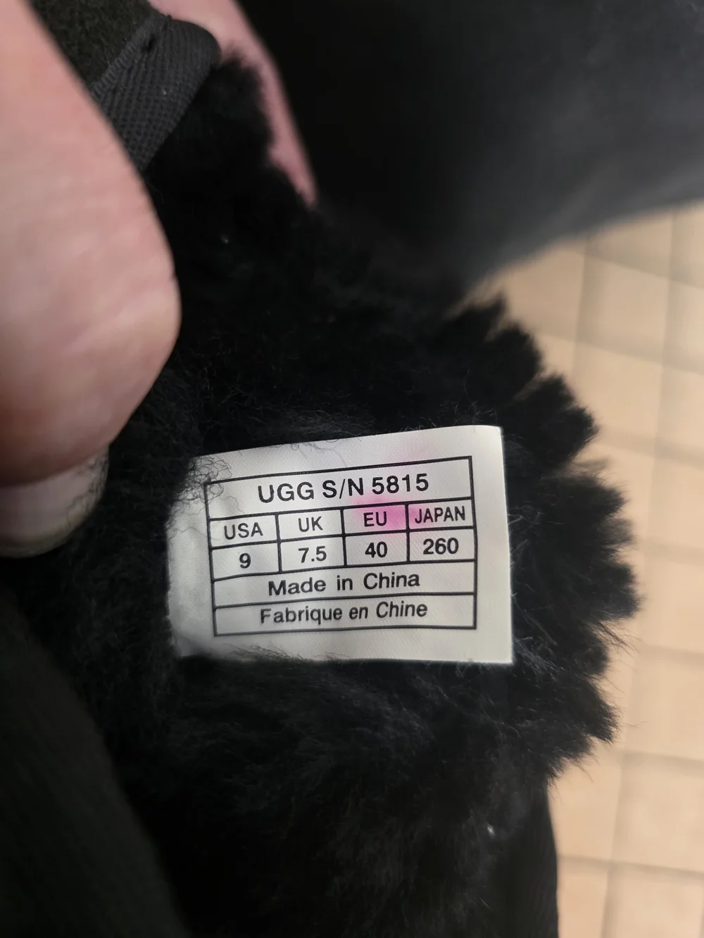 UGG Australia Classic Tall Black Sheepskin Boots Size 9